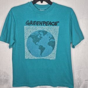 Vintage 1989 Greenpeace Environmental Activism T Shirt Hanes USA Size Large